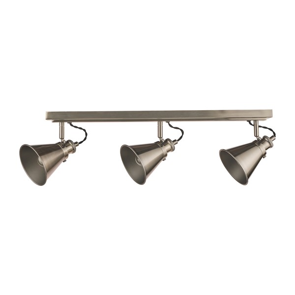 (image for) Laura Ashley Rufus 3 Light Bar Spotlight Industrial Nickel